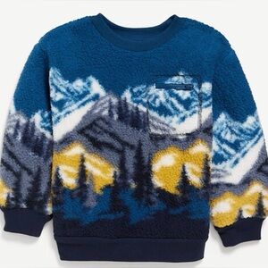 EUC Toddler BoyMountain Print Fleece Sweatshirt 3T